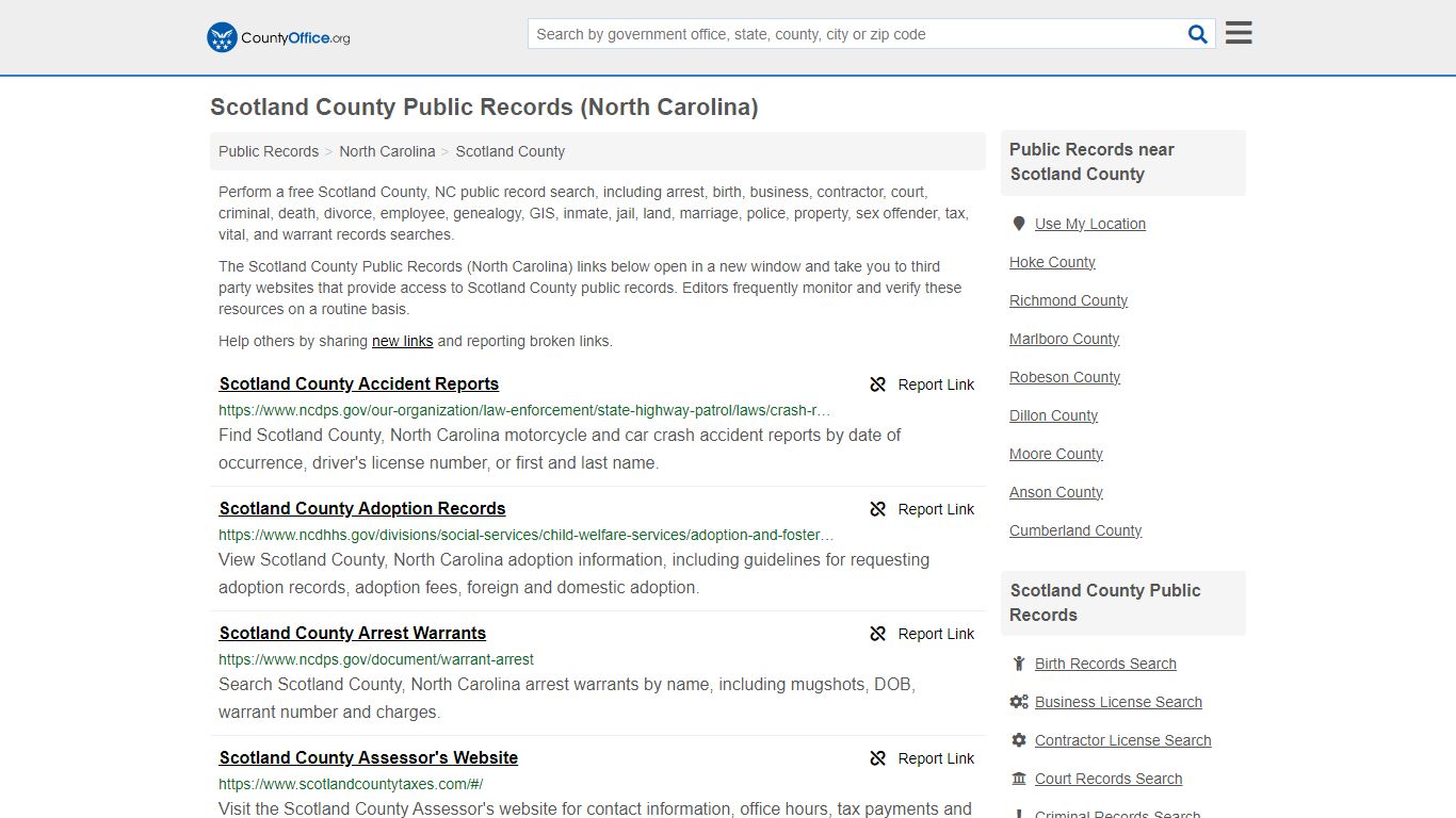 Scotland County Public Records (North Carolina) - County Office