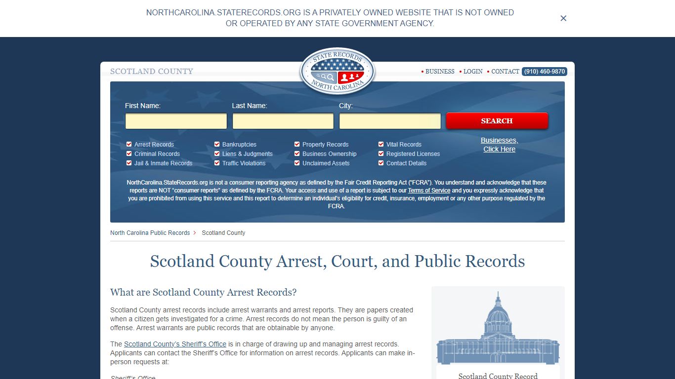 Scotland County Arrest, Court, and Public Records