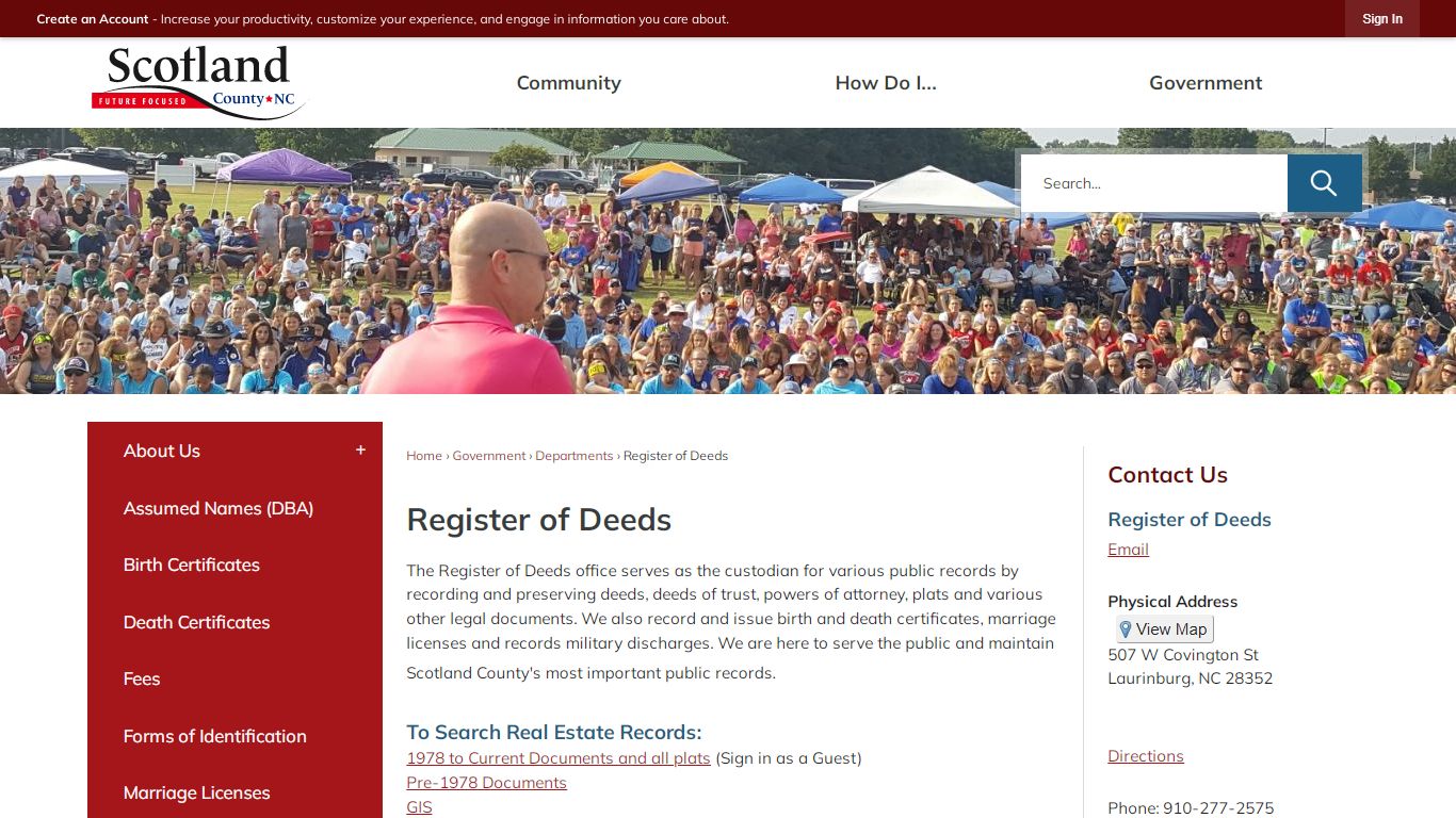 Register of Deeds | Scotland County, NC